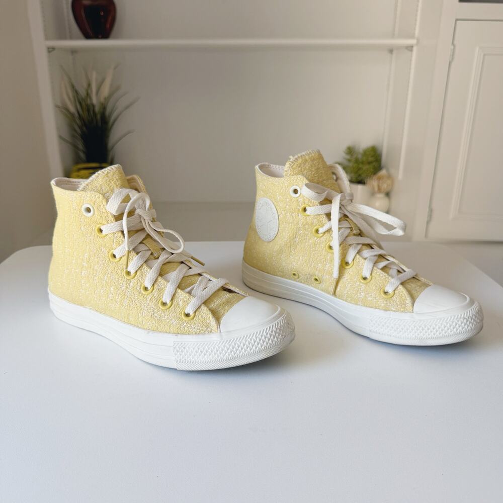 Converse All Star Hybrid Saturn Gold Yellow Egret Jacquard High Top Sneakers 7